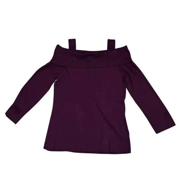 Cable & Gauge Embellished Off the Shoulder Sweater - size XL NWT - Picture 2 of 6